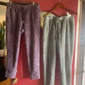 KOOLABURRA BY UGG Cozy Plush Jogger Pants in burgundy and khaki green